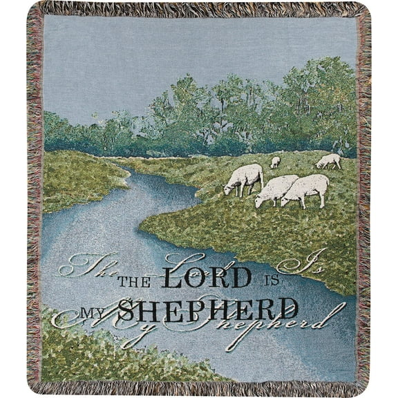Manual Inspirational Collection 50 x 60-Inch Tapestry Throw with Verse, The Lord is My Shepherd,
