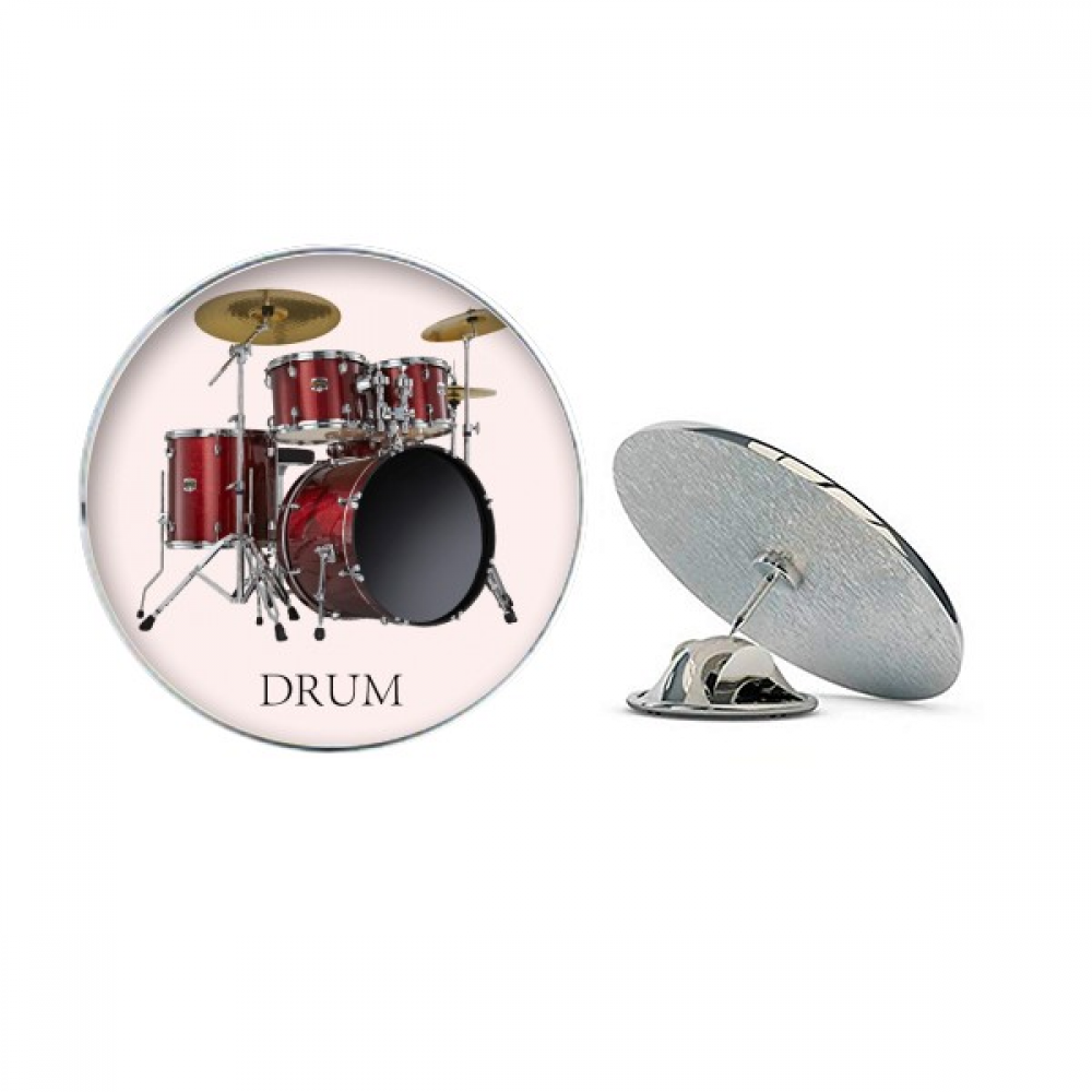 Music Classical Musical Instrument Drum Round Metal Tack Hat Pin Brooch - image 1 of 3