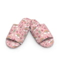 thumbnail image 2 of FUIALDOLG Women's Indoor Slippers Open Toe Pink Rainbow Watermelon Print Fuzzy House Slippers for Women Winter Slide for Ladies Bedroom Shoes, Size 6-7, 2 of 7