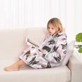 thumbnail image 4 of Cute Boston Terrier Dog and Pink Love Heart Blanket Hoodies for Kids 6-13YR Oversize Wearable Blanket Hoodies for Boys Girls Teens, 4 of 7