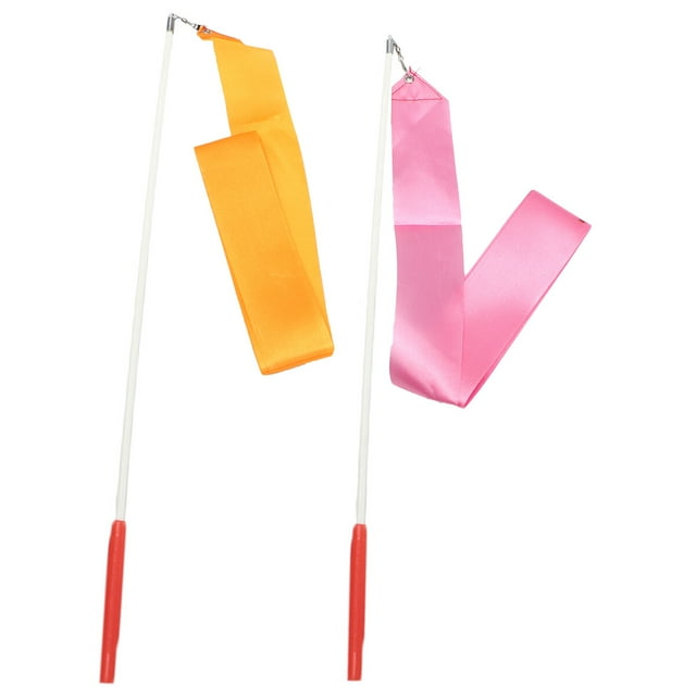 Minkissy 4 Pcs Guirlandes de Danse Gymnastique avec Bâton pour Exercice d'Art Rythmique Protection des Couleurs