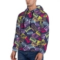 thumbnail image 2 of KLL Retro Cassette Music Print Mens Hoodie Long Sleeve Casual Pullover Hooded Sweatshirt Fashion Drawstring Hoodies with Pocket-XX-Large, 2 of 6