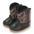 thumbnail image 7 of CAICJ98 Baby Cowboy Cowgirl Boots Infant Western Shoes Boys Girls Round Toe Baby Boots All Seasons Black,3.5(Infant/Toddler), 7 of 7