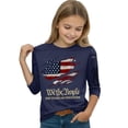 thumbnail image 4 of Abcomgle Girls 4th Of July Shirts 2026 3/4 Sleeve Patriotic Shirts Crewneck Fashion 250th Anniversary Graphic Shirts Cute Independent Day Tees,Navy,5-6Years, 4 of 5