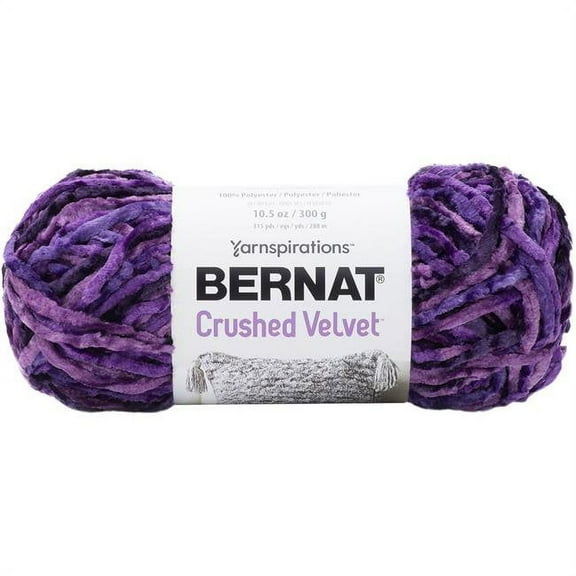 Bernat Crushed Velvet Yarn-Potent Purple