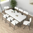 thumbnail image 5 of Kadyn 70.87" Heavy-Duty Plastic Fold-in-Half Table with Carry Handle, Portable Folding Table for Outdoor Picnic, Camping, Backyard, Parties, White (Table Only), 5 of 12