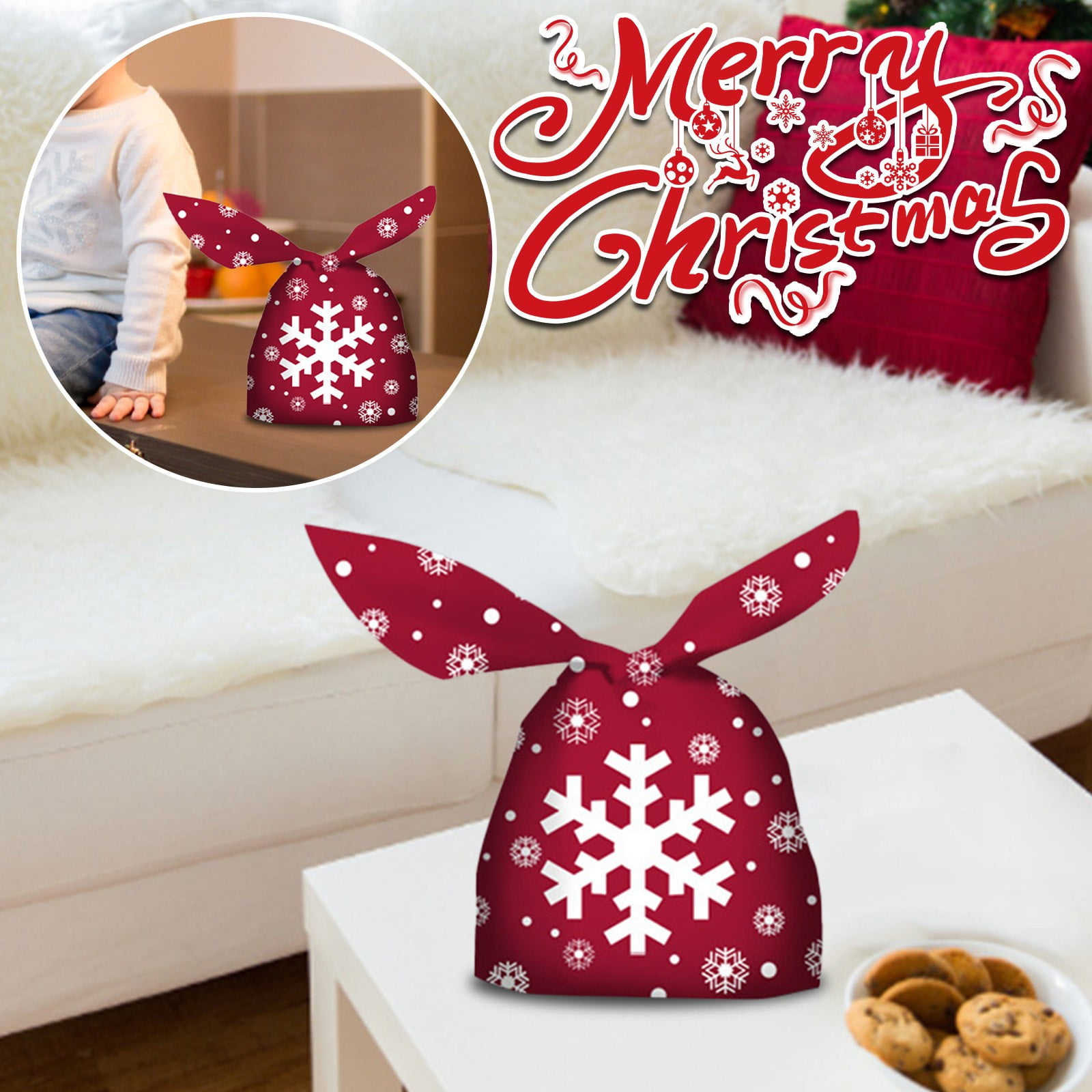 Details about   Giant Xmas Santa Sack Christmas Santa Claus Snowmen Candy Present Packaging Bag 