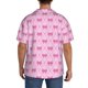 thumbnail image 3 of Fotbe Pink bows Camisa Estampada de Manga Corta para Hombre, Casual de Verano, Estilo Playero, Sin Arrugas-Small, 3 of 5