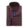 thumbnail image 2 of Andrew Fezza Men's 070820 100% Cotton Slim Fit Dress Shirt - Red Plaid - 18, 2 of 2