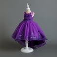 thumbnail image 3 of Girl Ruffle Tiered Tutu Gown Flower Girl‘s Sleeveless Embroidery Lace Princess Dresses with Long Hem Party Ball Tulle Pageant Gowns for Wedding, Birthday - 4-12T, 3 of 5