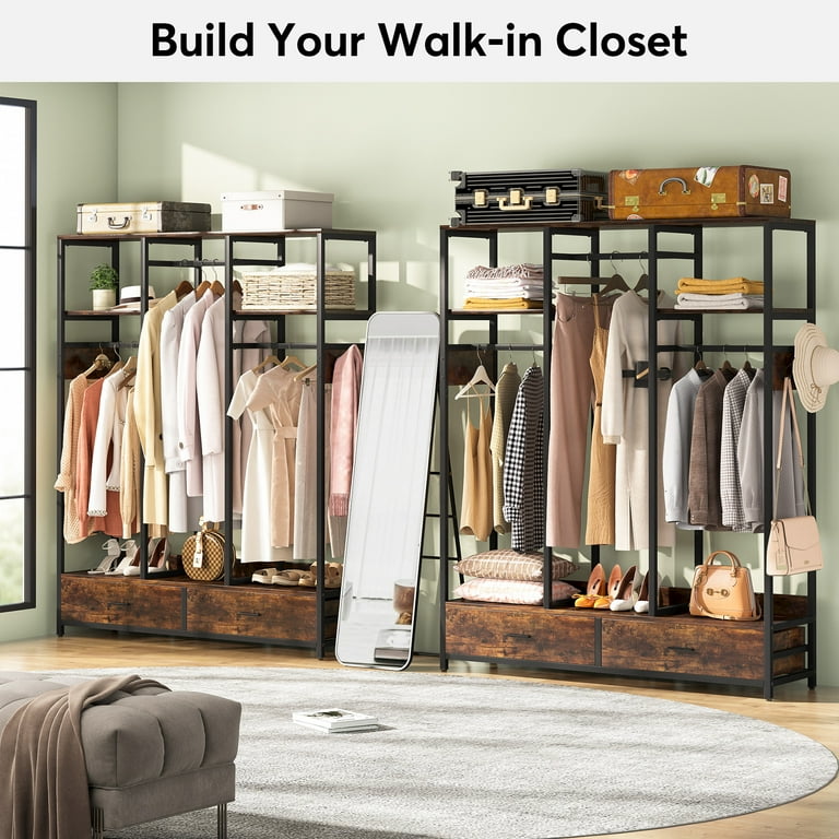 Tribesigns Freestanding Closet Organizer Heavy Duty Clothes