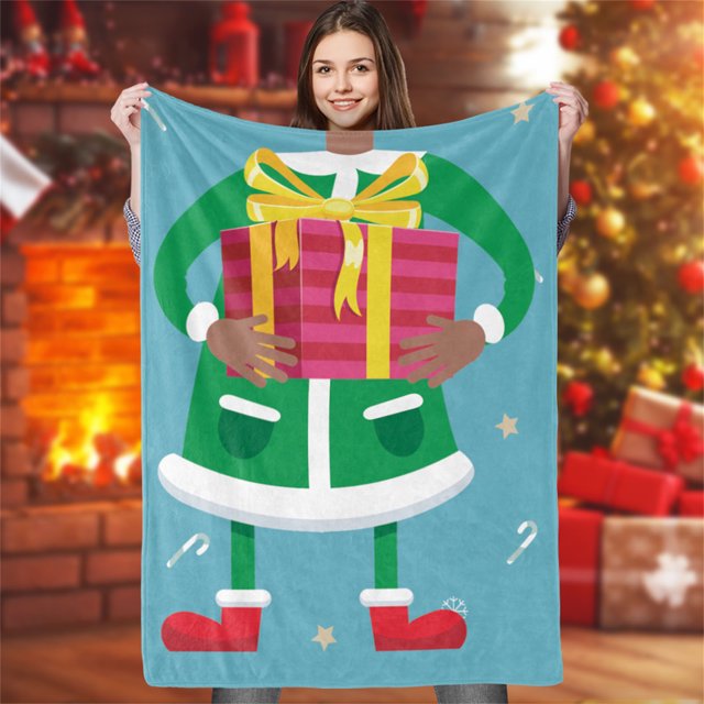 Dekaim-Manta Navideña con Patrón Colorido Y Duradero, Manta De Sofá Lavable A Máquina, Agradable A La Piel, para Tren(【BL649-3】 150 * 200cm)