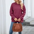 thumbnail image 5 of Ounisa Women Solid Basic Fleece Letter Loose Hoodie Sweatshirt Long Sleeve Kangaroo Pocket Drop Shoulder Pullovers Top, 5 of 7