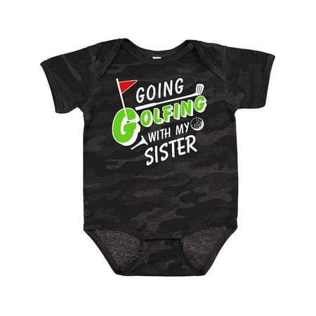 

Inktastic Going Golfing with My Sister- Kids Golf Gift Baby Boy or Baby Girl Bodysuit