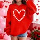 thumbnail image 3 of Sudadera con capucha y estampado de corazón de San Valentín, sudadera de manga larga para niños y niñas, chaqueta para niñas de talla mediana y grande., 3 of 7