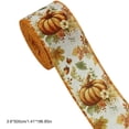 thumbnail image 3 of 15 Foot Fall Thanksgiving Pumpkin Ribbon Yellow, 2.5 Inch Wired Edge Polyester for Bows Wrapping Crafts, 3 of 6