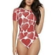 thumbnail image 1 of Balery Hearts Body de cuello redondo de manga corta para mujer Tops de manga corta Tops básicos-Large, 1 of 7