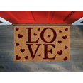 thumbnail image 3 of Printed Coir Doormat Welcome Mat Entry, Front Door Outdoor/Indoor Rug Non-Slip Beautiful Valentine Love 18"x28" - Love, 3 of 7
