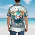 thumbnail image 6 of Daiia Travel Around The World Hawaiian Shirt for Men Gentle Cotton Regular Short Sleeve Casual-X-Large, 6 of 9