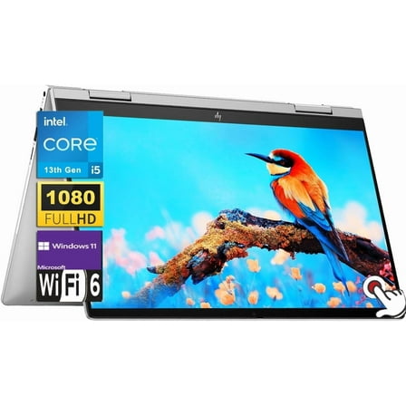 HP Envy x360 2-in-1 14" FHD Touchscreen Laptop, Intel Core i5-1335U Processor, 8GB RAM 512GB SSD, Wi-Fi 6E, Bluetooth 5.3, Backlit Keyboard, Fingerprint reader, Windows 11 Home, Natural Silver