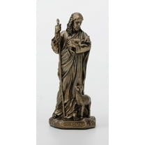 Veronese Design 3 3/8 Inch Jesus The Good Shepherd Cast Resin Hand Painted Antique Bronze Finish Statue Home Decor
