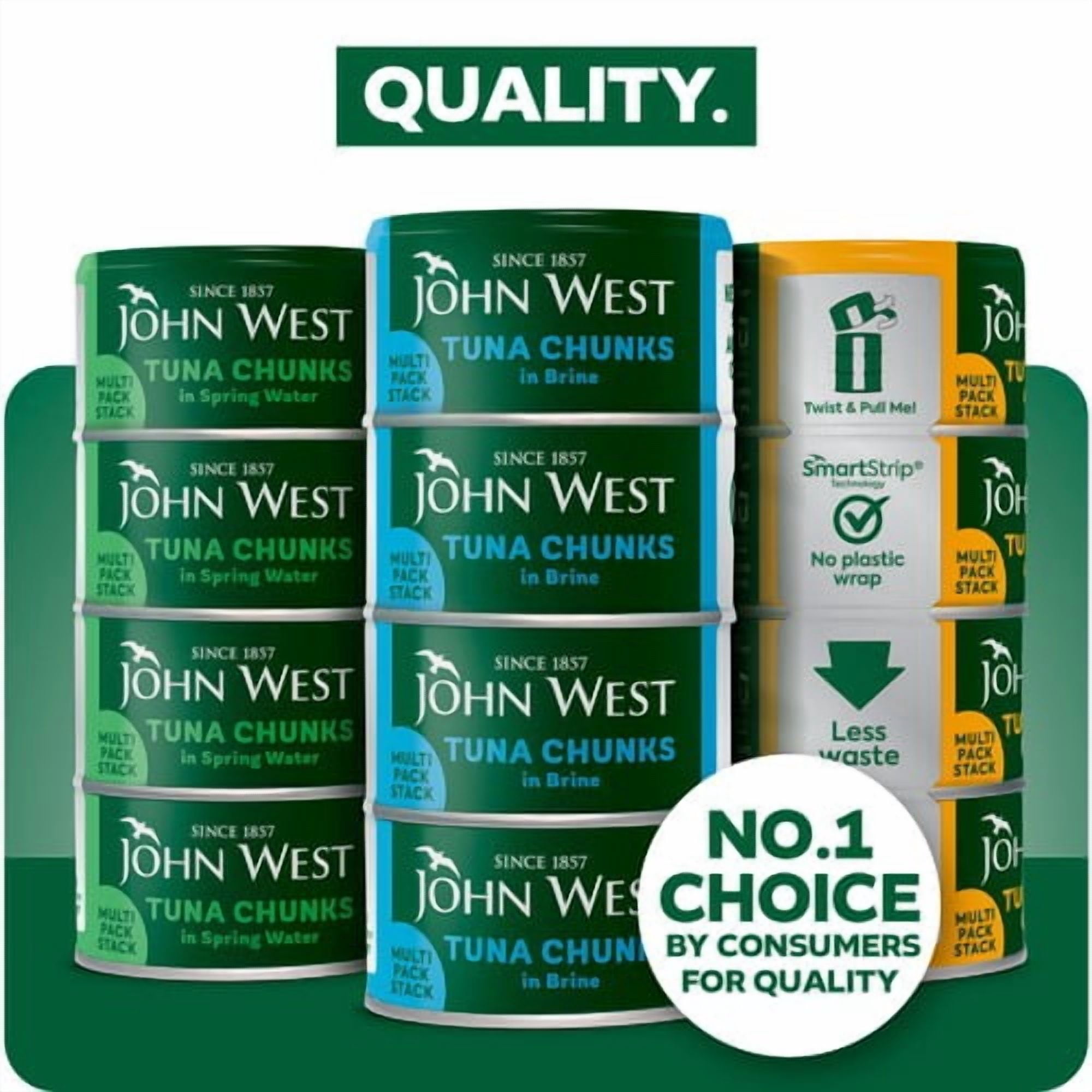 John West Tuna Chunks in Brine 4 x 125g, British Import (Pack of 3)