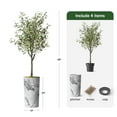 thumbnail image 3 of Artificial Tree in Gray Marble Effect Planter, Fake Olive Silk Tree for Indoor and Outdoor Home Decoration - 68" Overall Tall (Plant Pot Plus Tree), 3 of 5