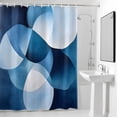 thumbnail image 4 of Blue White Fabric Shower Curtain Gradient Style Washable Shower Curtains for Bathroom, Waterproof Bath Curtain with Hooks Home Decor 72x72in, 4 of 8