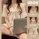 thumbnail image 4 of Pijama de encaje con volantes para mujer, de 2 piezas ropa de dormir, conjuntos de pantalones cortos, ropa de estar por casa sólida, ropa de noche con cuello en V, traje nuevo, 4 of 4