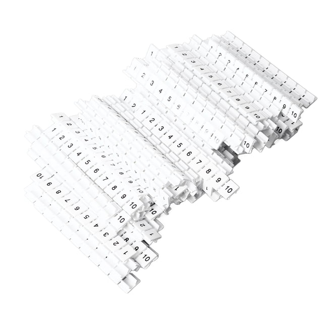 Terminal Block Marker Strip, Terminal Blocks Labels 100Pcs Clear Marking Sufficient Quantity Convenient Manage Numbers 1~10 for Industrial Use