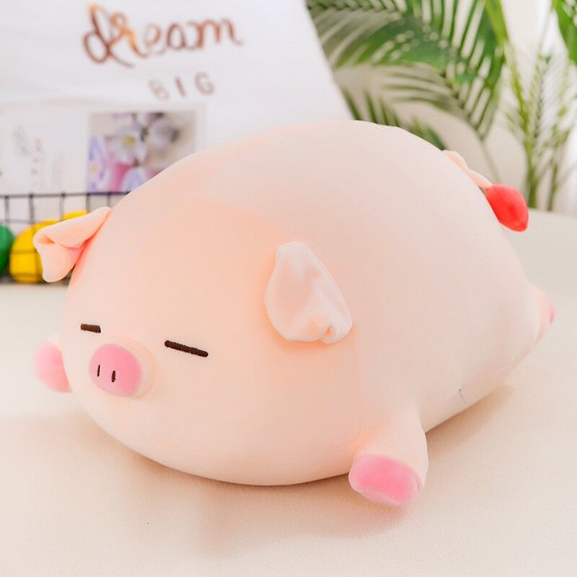 Fat Pig Doll Pink Cute Soft Cartoon Pig Plush Stuffed Toy Birthday Gift for Girls and Children Home Decoration Ornaments PillowSquint80 Deng Xun unisex