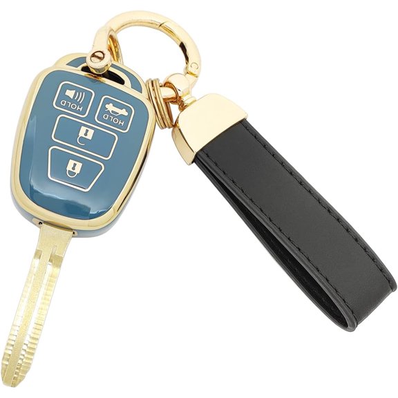 Key Fob Cover Compatible with Toyota Corolla 2014-2019 4 Button Keychain Case Holder Protector,Blue