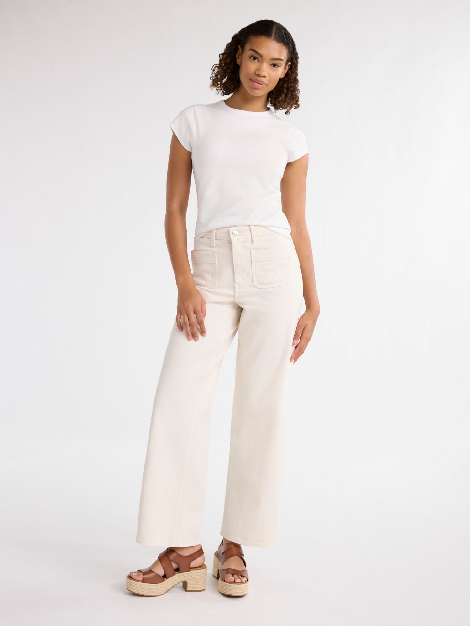 Free Assembly Women's and Women's Plus Cap Sleeve Tee, Sizes XS-4X