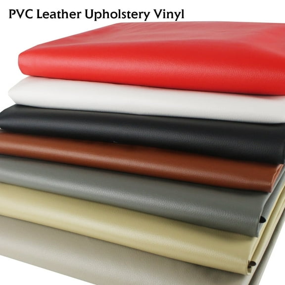 EdgeSeal Vinyl Synthetic Fabric Material Lichee Pattern Faux Leather Fabric By the Yard, Black 54" x 36"