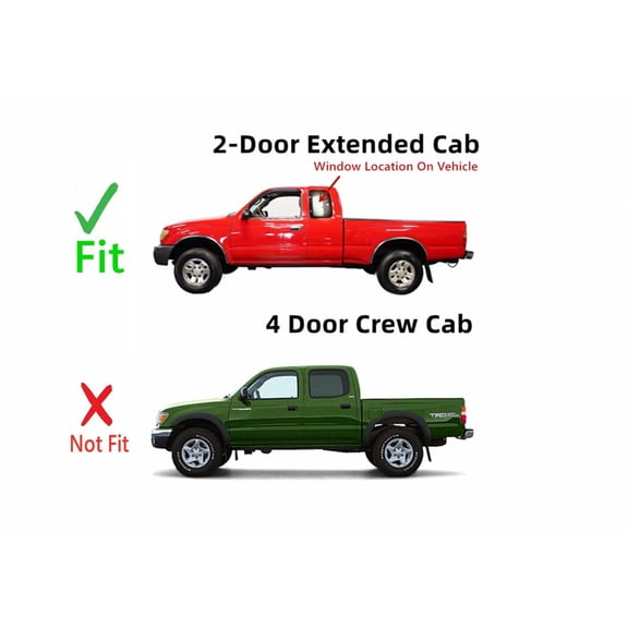 Driver Left Side Quarter Window Quarter Glass Compatible with Toyota Tacoma Pickup 2 Door Extended Cab 1995-2000 Models