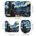 thumbnail image 2 of Cute Cat Print Shower Curtain Bathroom Rug Set, 4-Piece Set with 72" x 72" Shower Curtain, Toilet Cover Mat, U-Shaped Mat, Non-Slip Floor Mat with Hooks, 2 of 7