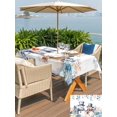 thumbnail image 4 of Outdoor Tablecloth with Umbrella Hole and Zipper, Blue Snowman Rectangle Table Cloth 60x120 Inch Waterproof Tablecloth, Eucalyptus Christmas Poinsettia Winter Snowy Picnic Table Cover for Patio, 4 of 7