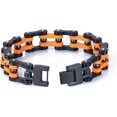 thumbnail image 3 of Stainless Steel Mens Bracelet Bike Chain Wide Motorcycle Heavy Bangle Man Jewelry (Orange), 3 of 5