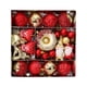 thumbnail image 1 of Adornos navideños de bolas de plástico flocado | Adornos colgantes duraderos para árbol con cuerda con hebilla de metal | Textura clásica multitamaño | Ideales para Navidad, fiestas, decoración del, 1 of 6