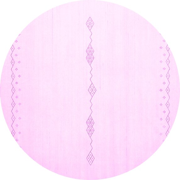 Ahgly Company Indoor Round Solid Pink Modern Area Rugs, 5' Round