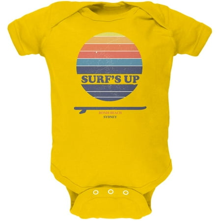 

Surf s Up Bondi Beach Sydney Australia Soft Baby One Piece Yellow 3-6 M