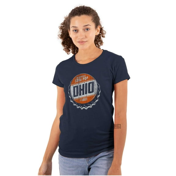 Ohio OH Vintage Soda Pop Souvenir Womens Fitted Plus Size Graphic Tee Brisco Brands 2X