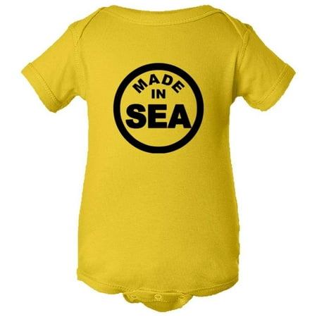 

PleaseMeTees™ Baby From Born Made In Seattle WA State Logo Label Jumpsuit