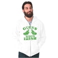 thumbnail image 5 of Funny Guess Who's Irish St Paddys Zip Up Hoodie Men's Women's Brisco Brands X, 5 of 6