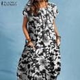 thumbnail image 1 of Fashion Printed Dress ZANZEA Woman Clothes Short Sleeve Elegant Casual Vintage New Dresses 2023 Summer Ladies Vacation VestidosXL Gao Jinjia LED, 1 of 2