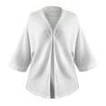thumbnail image 5 of symoid Womens Coats- Casual Bat Sleeve Long Sleeve Cardigan Loose Fashion Coat White XXL, 5 of 6
