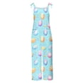 thumbnail image 4 of Haivin Women's Linen-Blend Easter Print Overalls, Adjustable Straps Wide Leg with Pockets, Loose Fit Jumpsuit for Casual and Daily Wear, 4 of 5