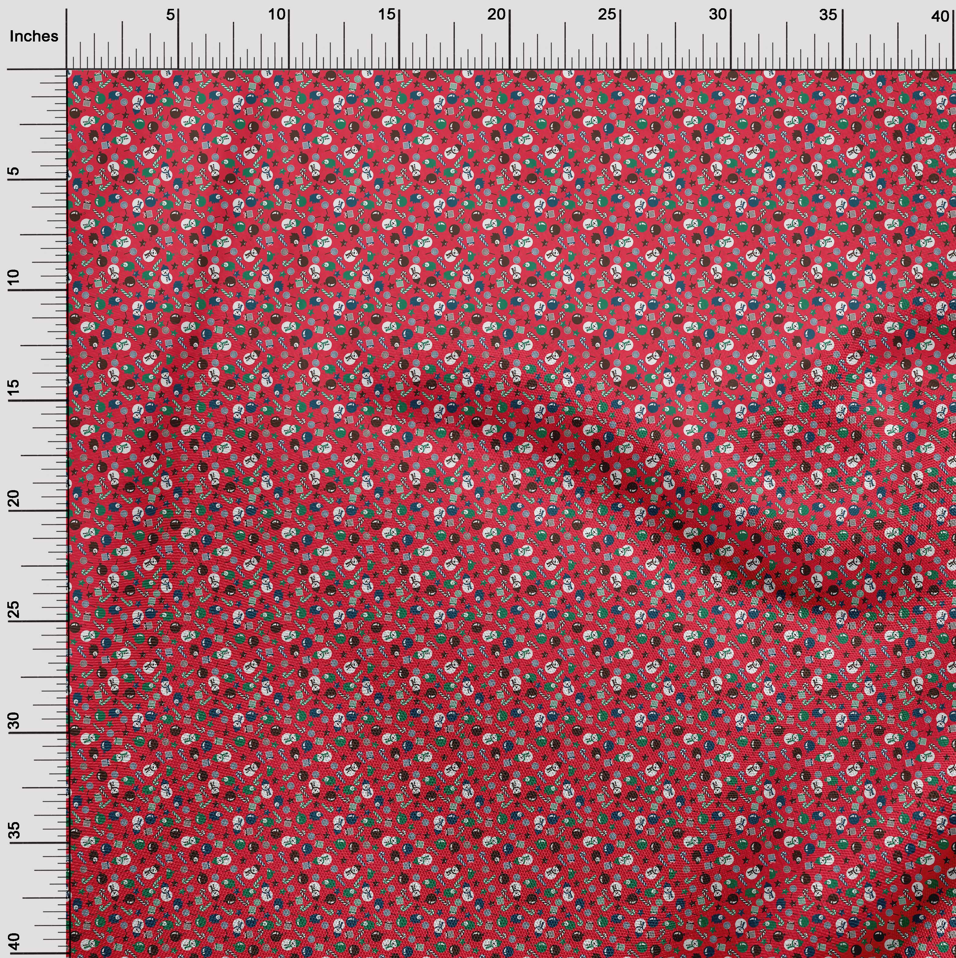 oneOone Cotton Poplin Twill Red Fabric Christmas Craft Projects Decor Fabric Printed By The Yard 56 Inch Wide