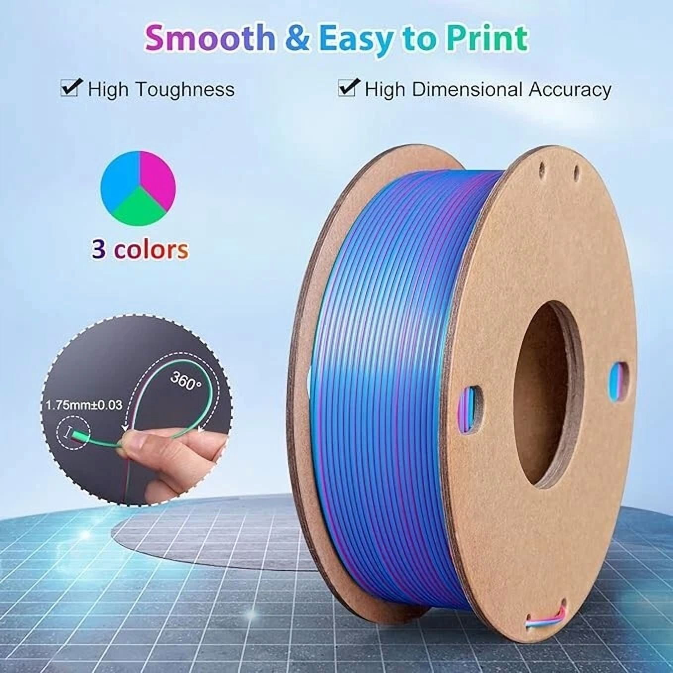 CIRCLE- Silk Pla 3D Printer Filament Triple Color Silk Pla Filament 1.75Mm 3D Printing