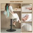thumbnail image 4 of HOMCOM Bar Stools Set of 2, Swivel Counter Height Barstools, Cream White, 4 of 10